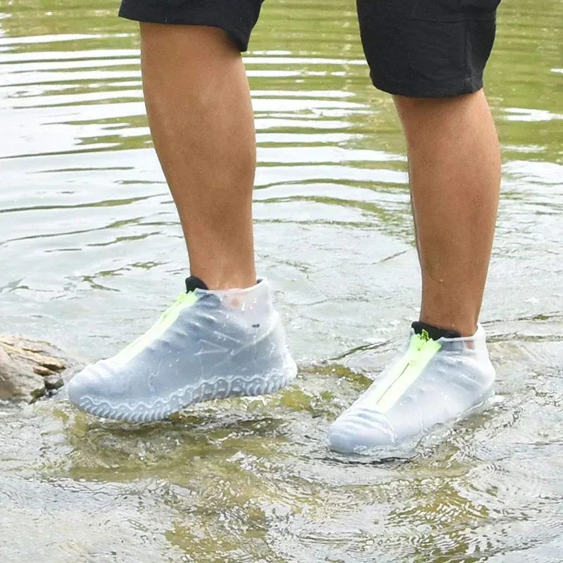 2 Paires Couvre-Chaussures Étanches Antidérapants en Silicone